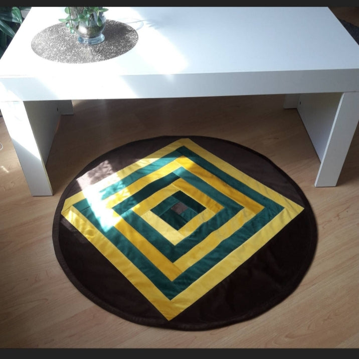 Round pouffe and rug-set