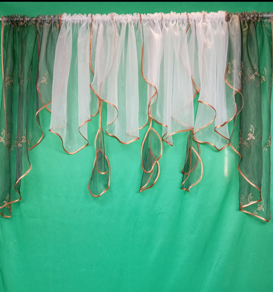 Cream and green curtain