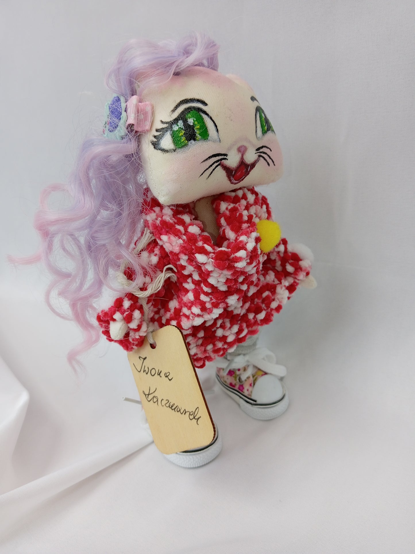 Hand-painted cat doll