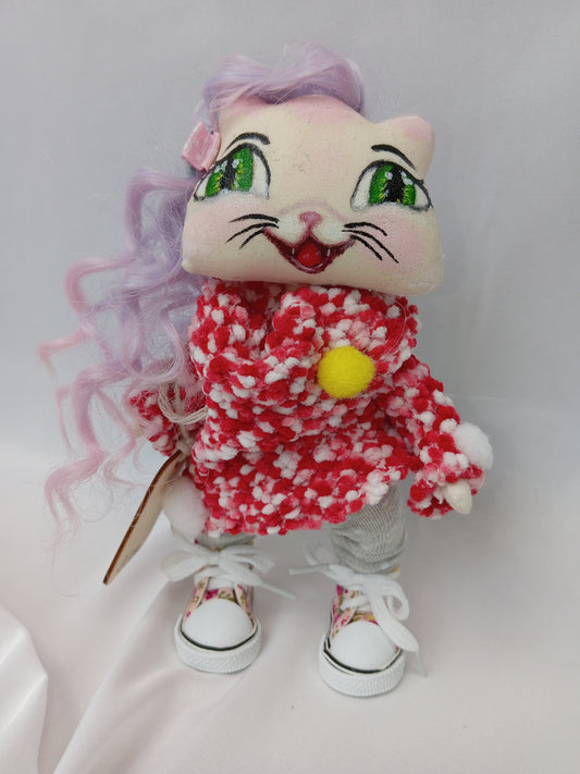 Hand-painted cat doll