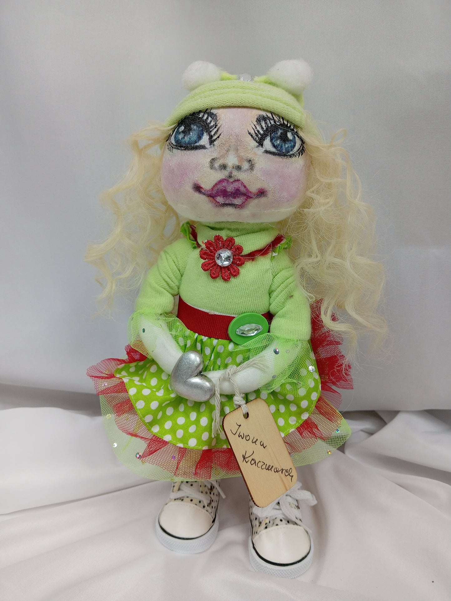 A doll with a hand-painted face